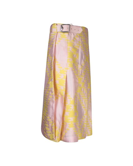 Burberry Yellow Elegant Mini Skirt For