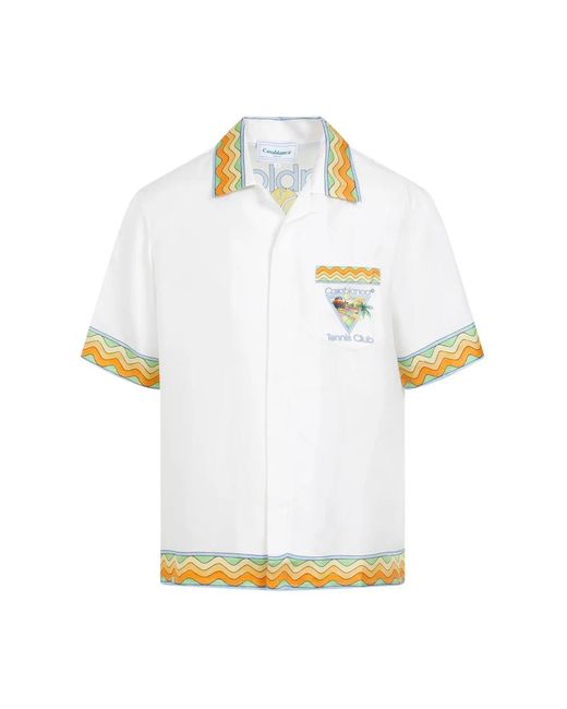 Casablancabrand White Short Sleeve Shirts for men