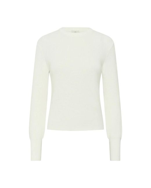 Kaffe Chalk Pullover Gebreide Trui in het White