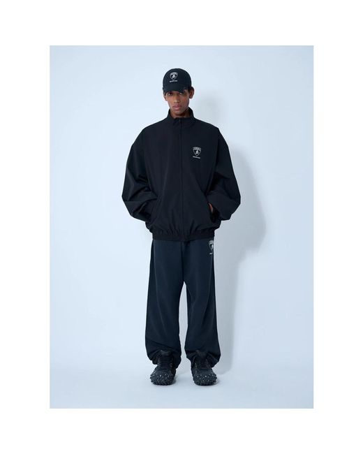 Balenciaga Jassen ,Zwart ,Polyester Jas Met Ritssluiting En Logomotieven in het Blue voor heren