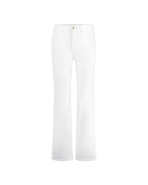 Chloé Jeans ,Wit ,Katoen High-Rise Boyfriend Jeans in het White