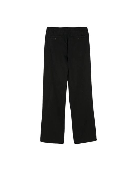 Palm Angels Black Wide Trousers for men