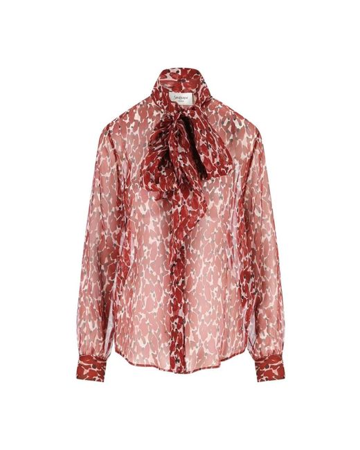 Saint Laurent Pink Bluse Mit Bindeband
