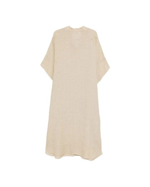 120% Lino Natural Midi Dresses