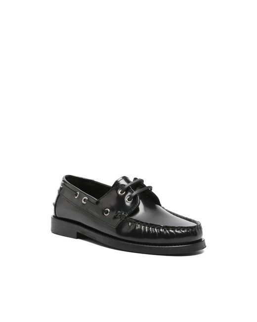VINNY'S Black Boat Shoes