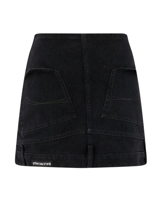 Balenciaga Black Denim Skirts