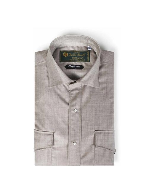 Franzese Collection Gray Casual Shirts for men