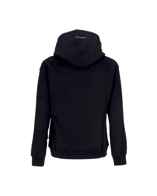 Propaganda Hoodies & Sweatvesten ,Zwart ,Katoen Zwart Logo Steel Hoodie Lange Mouw in het Blue voor heren