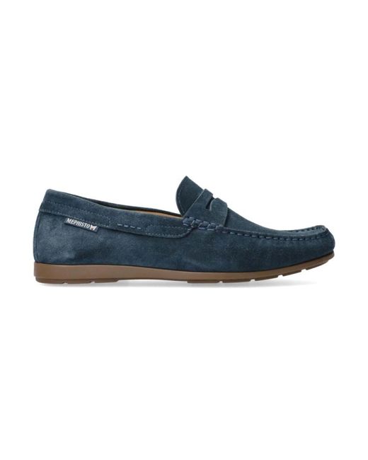Mephisto Blaue Wildleder Herren Mokassin in Blue für Herren