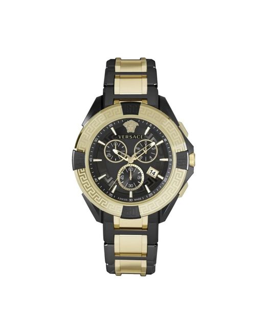 Chrono sporty orologio cronografo nero e oro di Versace in Metallic da Uomo