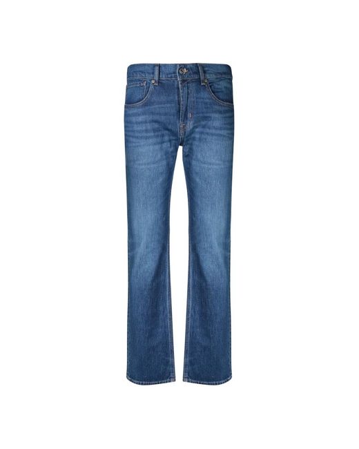 7 For All Mankind Blue Straight Jeans for men