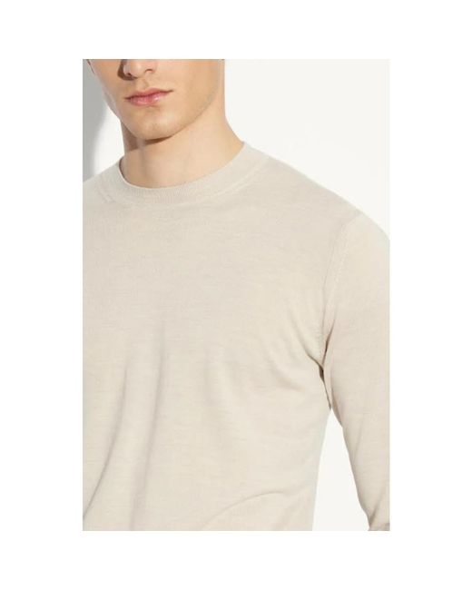 Paolo Pecora White Round-Neck Knitwear for men