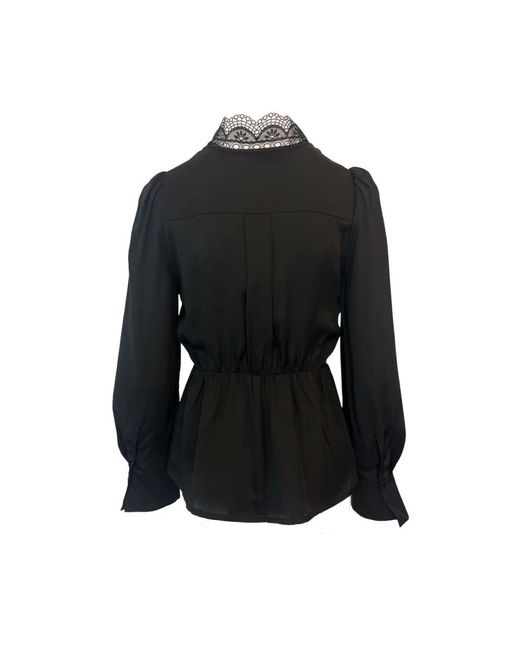 Self-Portrait Overhemden ,Zwart ,Zwarte Top Met Slaapmasker Set in het Blue