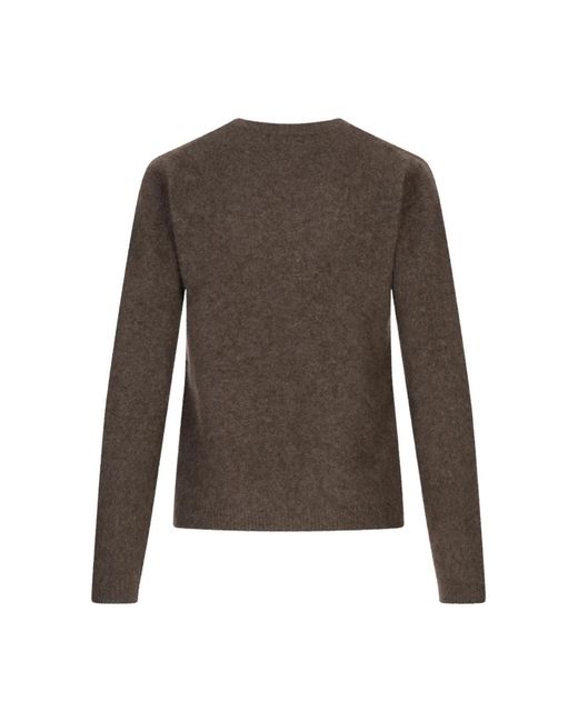 P.A.R.O.S.H. Brown Brauner Waschbärwoll-Rundhalsausschnitt-Pullover