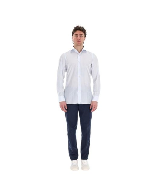 Finamore 1925 Blue Formal Shirts for men