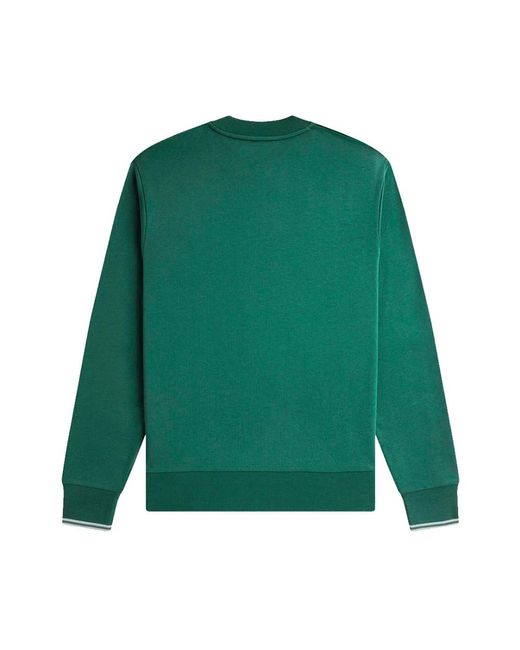 Fred Perry Hoodies & Sweatvesten ,Groen ,Katoen Klassieke Katoenen Sweatshirt Met Laurierborduursel in het Green voor heren
