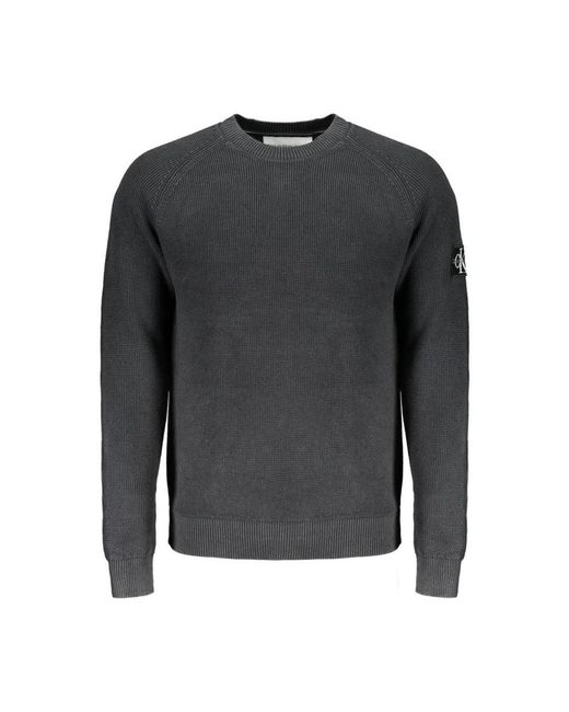 Calvin Klein Eleganter schwarzer baumwollpullover in Gray für Herren