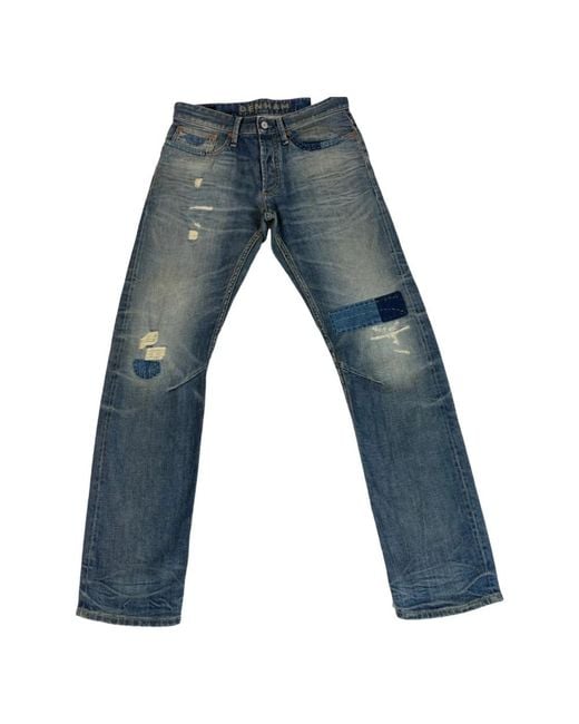 Denham Blue Straight Jeans for men