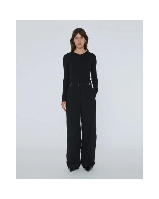 REMAIN Birger Christensen Black Wide Trousers
