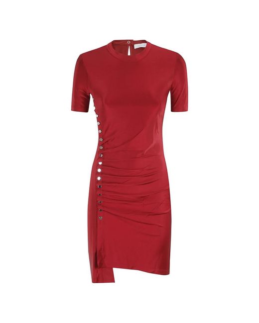 Rabanne Red Rubinrotes Mini-Kleid Mit Drapierung