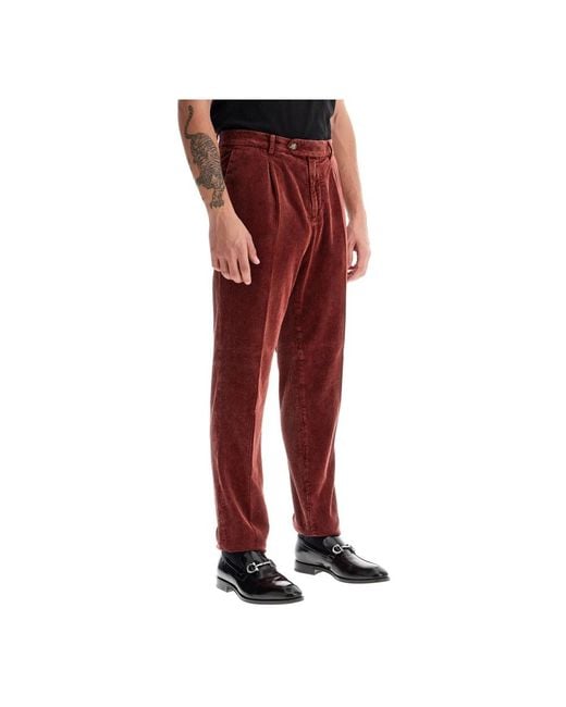 Brunello Cucinelli Red Slim-Fit Trousers for men