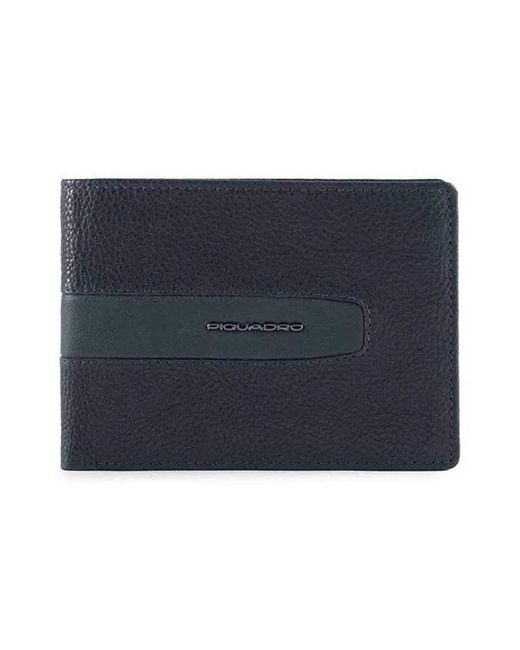 Piquadro Accessoires ,Blauw ,Leer Blauwe Leren Portemonnee Met Kaarthouder En Muntvak in het Blue voor heren