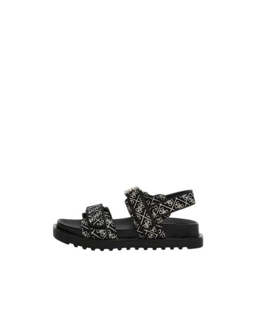 Guess Black Flat Sandals