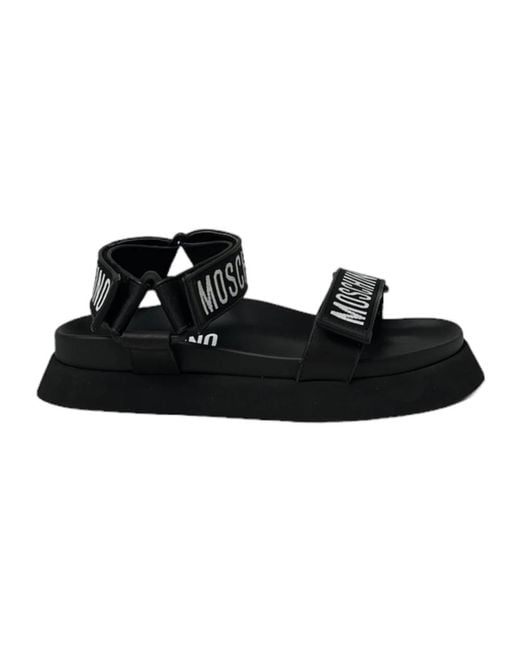 Moschino Black Flat Sandals for men
