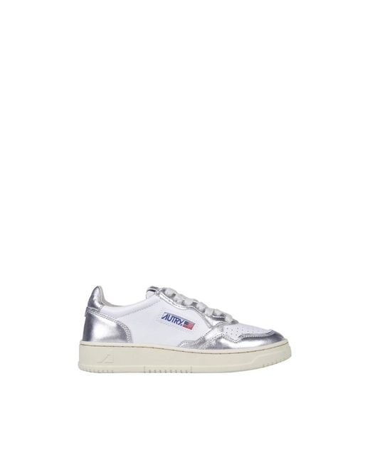 Autry White Silberner Low Sneaker