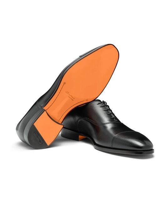 Santoni Black Dress Shoes for men