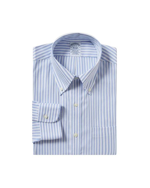 Brooks Brothers Hellblaues gestreiftes regular fit non-iron hemd mit button-down-kragen in Blue für Herren