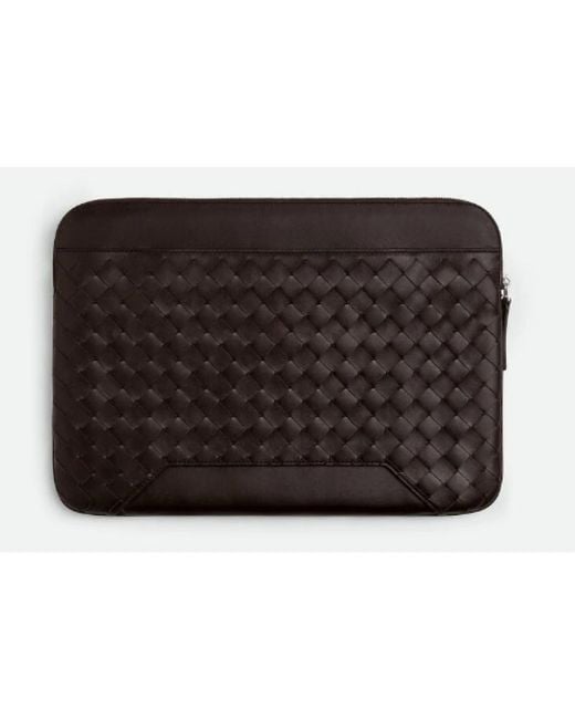 Bottega Veneta Intrecciato Leren Laptop Sleeve in het Black voor heren