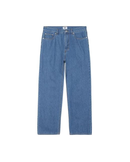 Obey Blue Straight Jeans for men