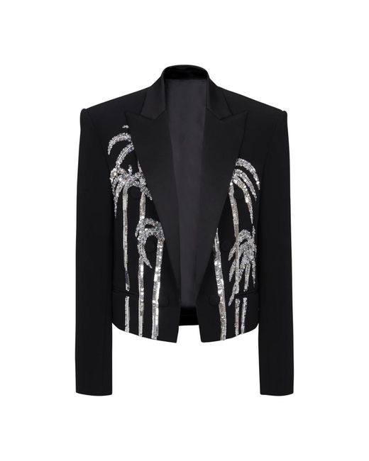 Balmain Blazer Met Palmboomprint in het Black voor heren