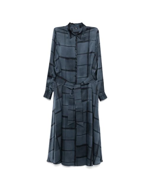 Kiton Blue Silk Maxi Dress