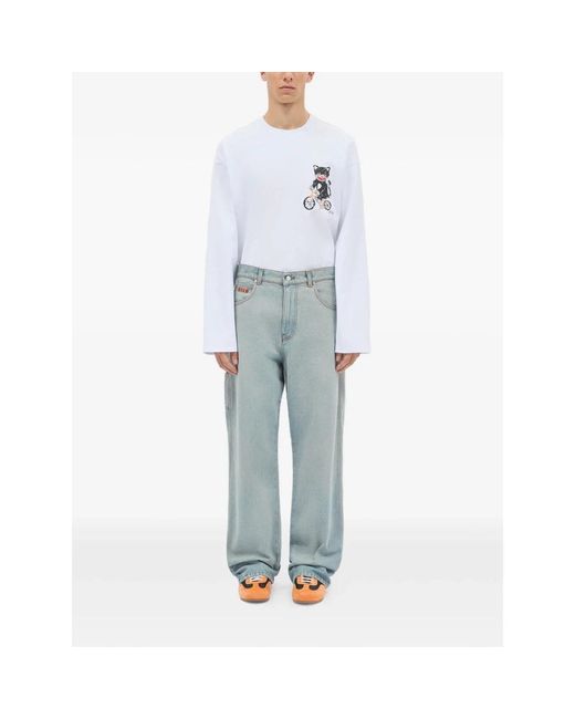 MSGM Jeans ,Blauw ,Wide Jeans in het Blue voor heren