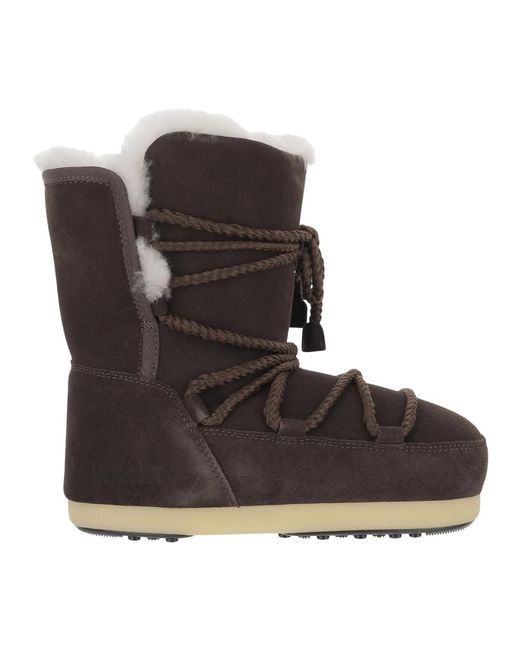 Moon Boot Brown Wildleder Slip-On Stiefel