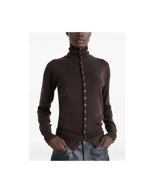 Lemaire Buttoned Fitted Cardigan in het Black