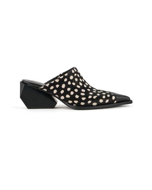 United Nude Black Heeled Mules