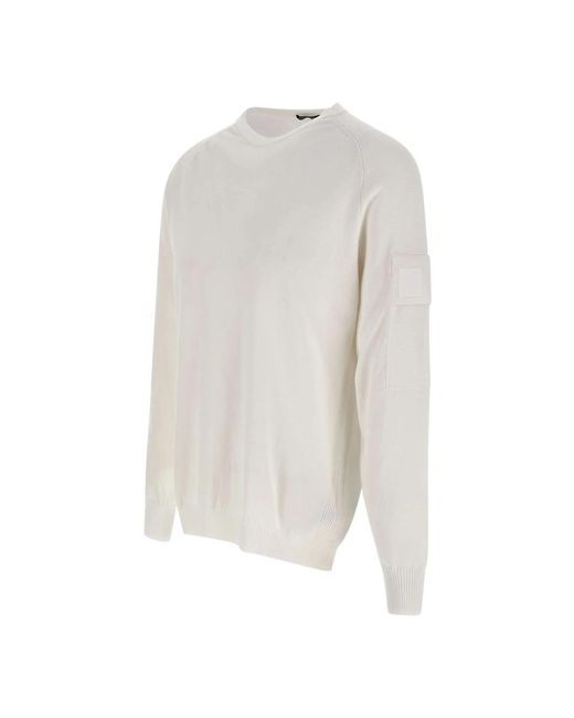 C P Company White Round-Neck Knitwear for men