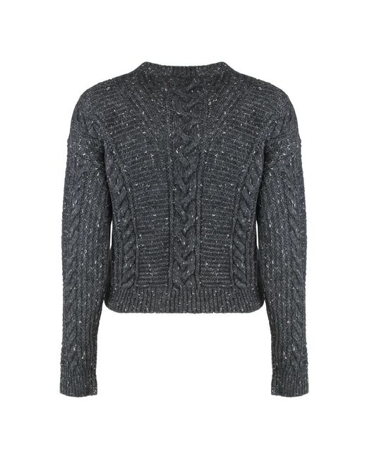 Max Mara Gray Round-Neck Knitwear