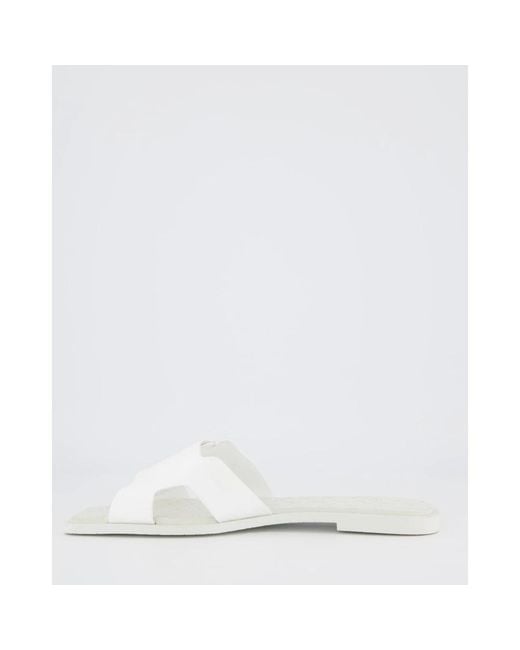 Santoni White Slippers