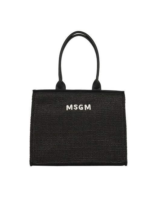 MSGM Black Shopping Bags