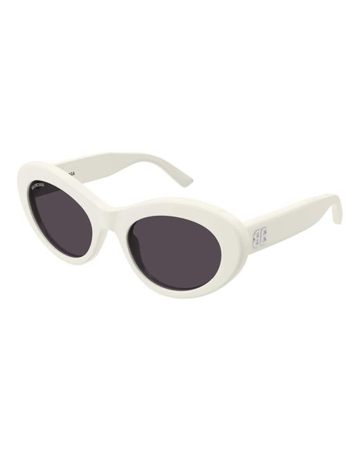Balenciaga Metallic Weiß/graue sonnenbrille bb0294sk