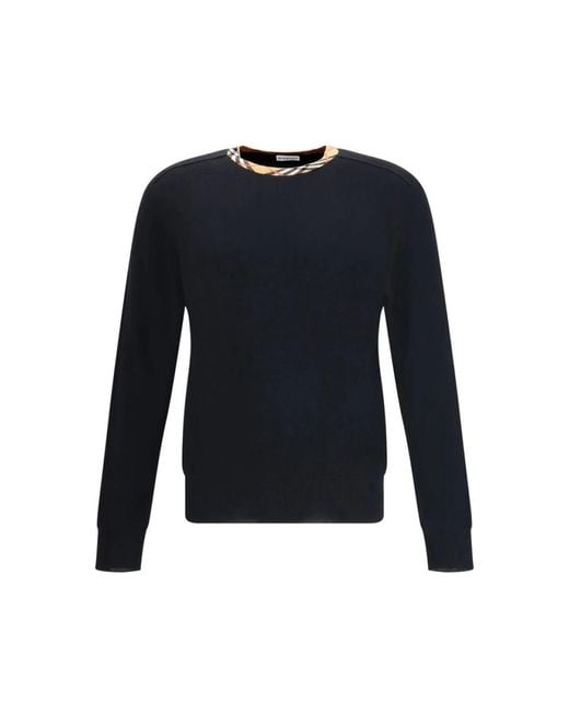 Burberry Round-Neck Knitwear in het Blue voor heren