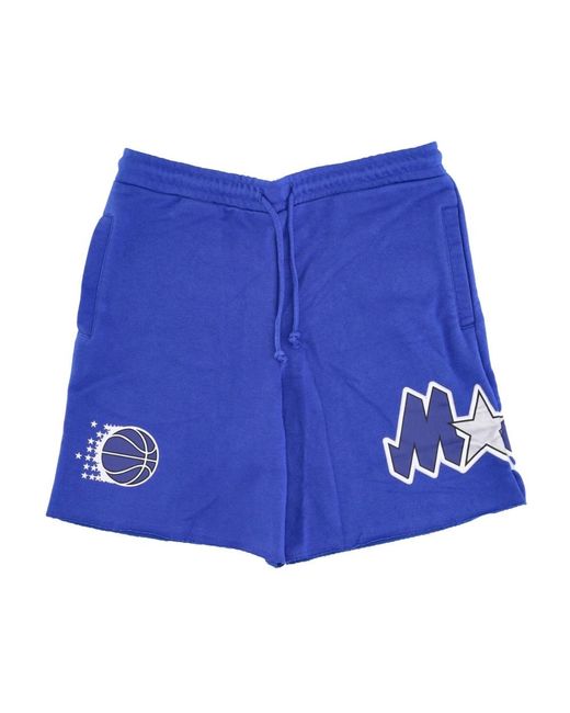 Mitchell & Ness Korte Broeken ,Blauw ,Katoen Orlando Magic French Terry Shorts in het Blue voor heren
