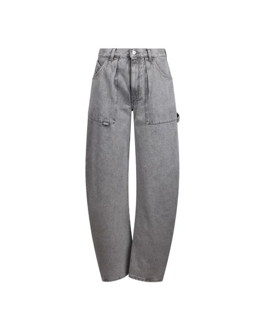 The Attico Gray Loose-Fit Jeans