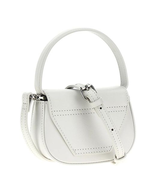 DIESEL White 1Dr Xs-Iconic D Logo Plaque Mini Crossbody Bag