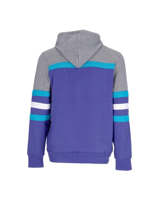 Mitchell & Ness Hoodies & Sweatvesten ,Veelkleurig ,Katoen Charlotte Hornets Nba Hoodie Paars in het Blue voor heren