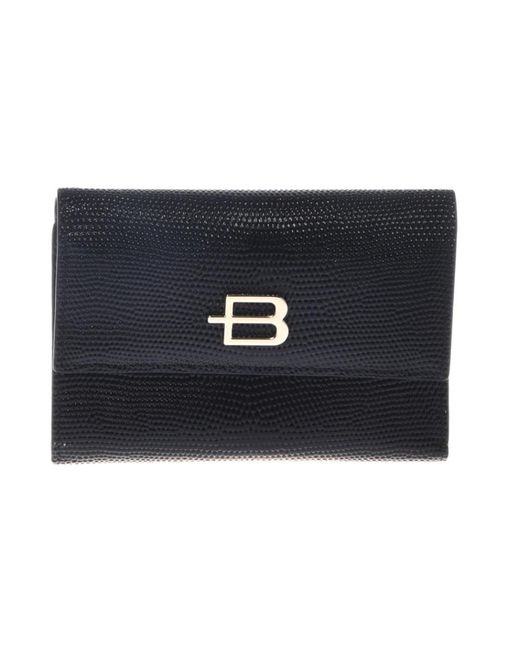 Baldinini Blue Lizard Print Wallet